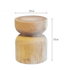End table round wooden small in light wood with natural grain texture ideal for living room use