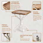 Rustic Farmhouse Cottagecore Accent End Table, Natural Tray Top Side Table House Of Avana