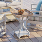 Rustic Farmhouse Cottagecore Accent End Table, Natural Tray Top Side Table House Of Avana