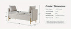 [Modern Storage Ottoman] Comfy Modern Storage Ottoman Bench with Throw Pillows - Metal Leg Bedroom Bench for End of Bed, Entryway - Mustard House Of Avana