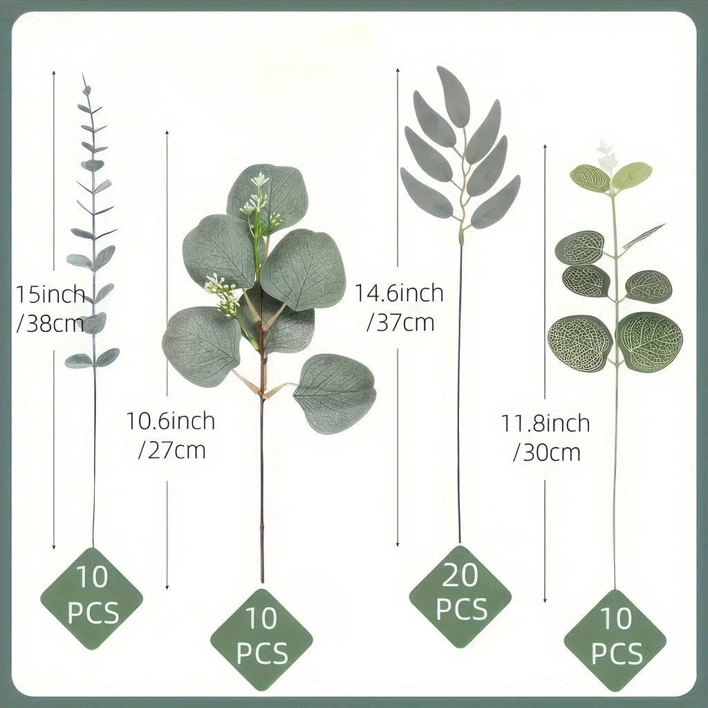 Eucalyptus Flowers Set - Artificial Leaf Types Assorted Greenery - House Of Avana [[SKU:HOA-FLR-016]]