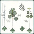 Eucalyptus Flowers Set - Artificial Leaf Types Assorted Greenery - House Of Avana [[SKU:HOA-FLR-016]]