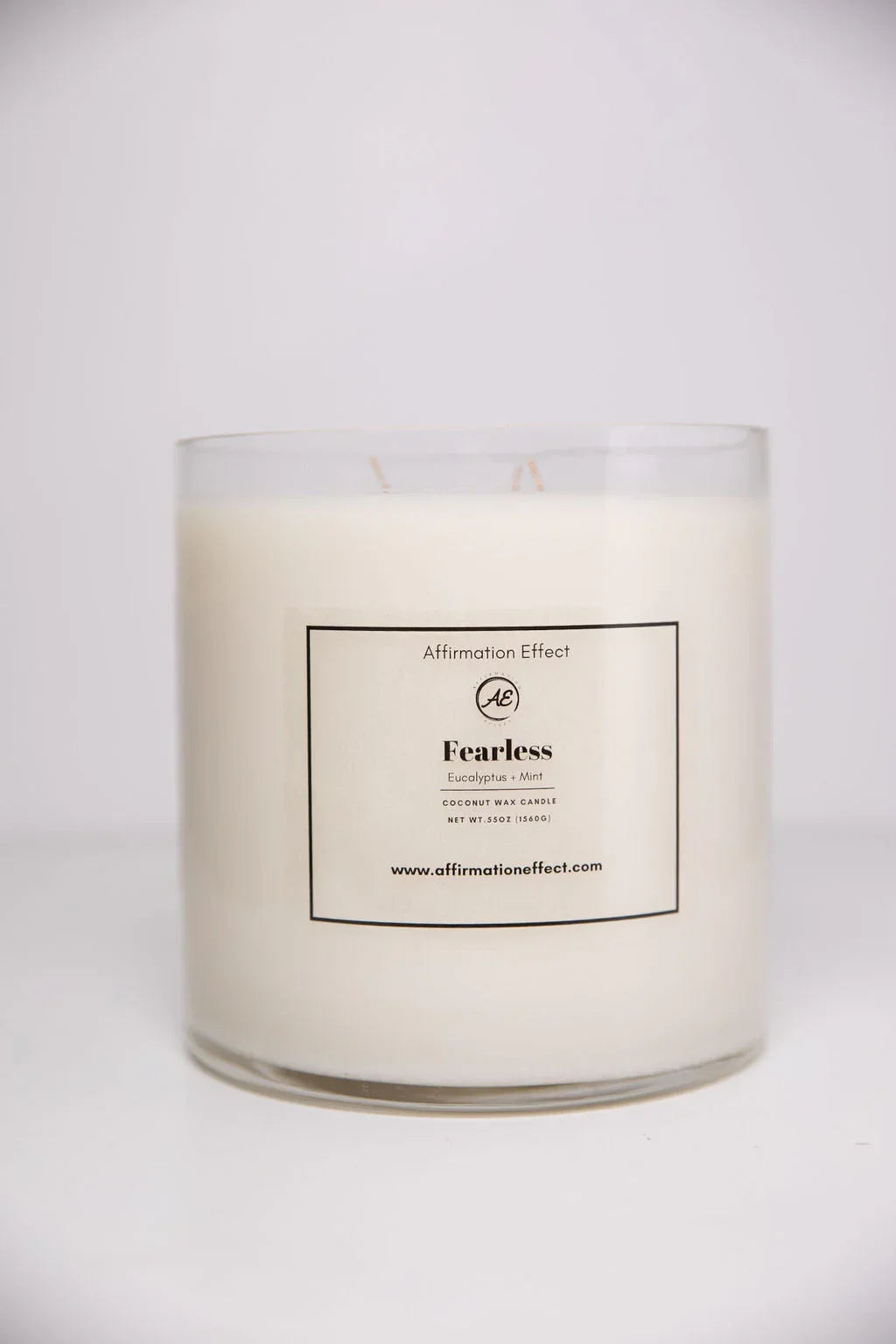 Eucalyptus Mint "fearless" Affirmation Candle - 17.5 Oz, side view - House Of Avana