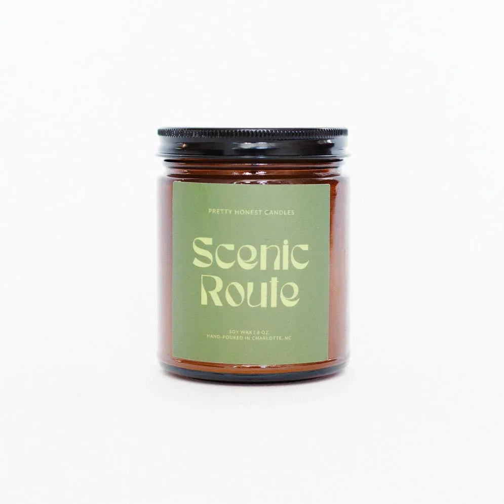 Eucalyptus and Pine Candle: Scenic Route Candle Pretty Honest Candles