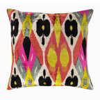 Euphora Silk Velvet Ikat Pillow Cover X 20, front view - House Of Avana