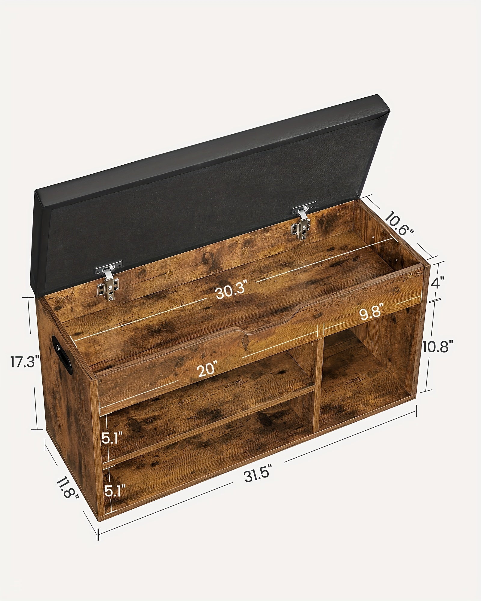 Extra Long Shoe Storage Bench With Cushioned Seat - 39.4 Inch Entryway Organizer, Hidden Storage Ottoman For Living Room, Holds 300lbs House Of Avana