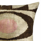 Eye of Ra Silk Velvet Ikat Throw Pillow Cover X 24, side view - House Of Avana