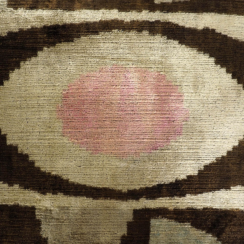Eye of Ra Silk Velvet Ikat Throw Pillow Cover X 24, detail shot - House Of Avana