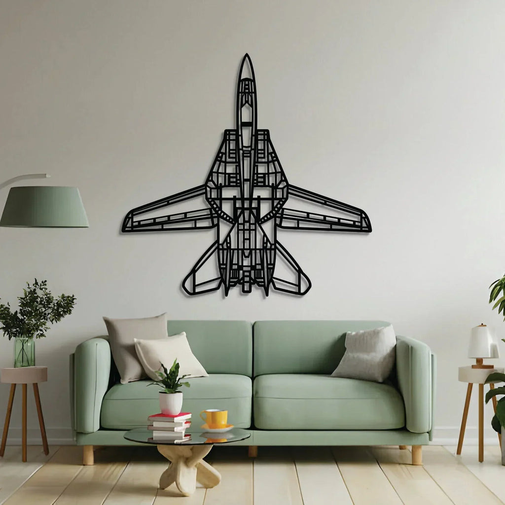 F-14d Tomcat Top Metal Aircraft Wall Art - Ncp0560, back view - House Of Avana
