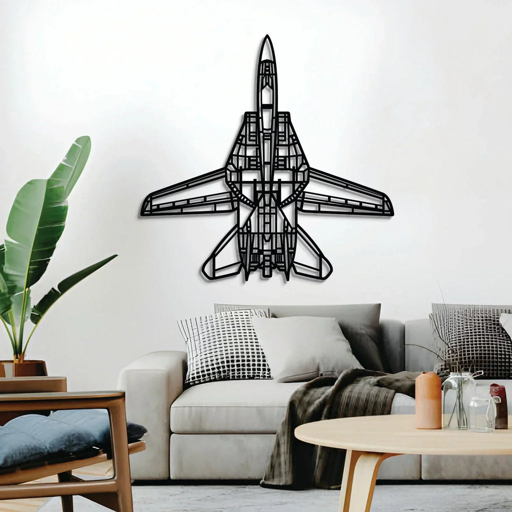 F-14d Tomcat Top Metal Aircraft Wall Art - Ncp0560, side view - House Of Avana