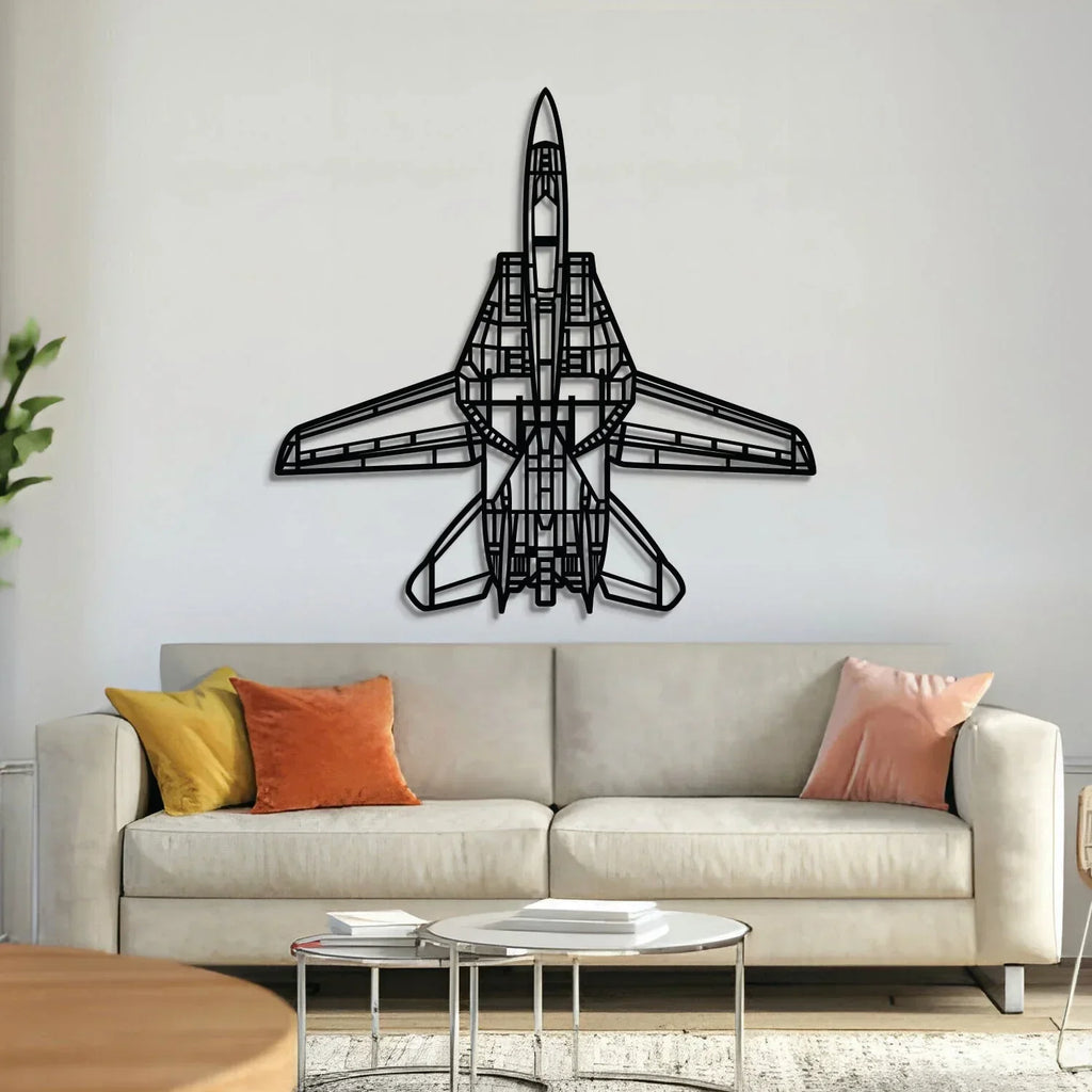 F-14d Tomcat Top Metal Aircraft Wall Art - Ncp0560, front view - House Of Avana