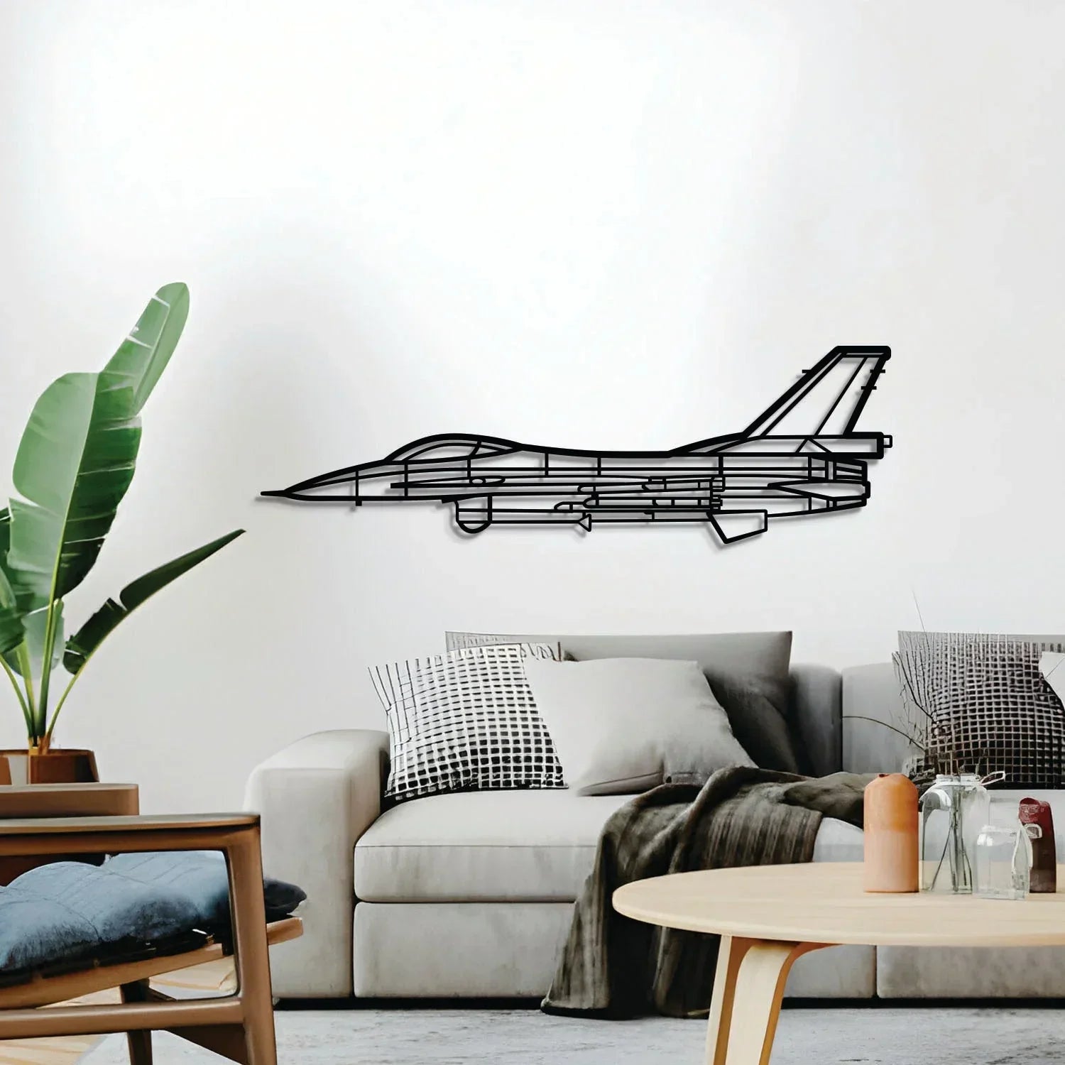 F-16a Mlu Metal Aircraft Wall Art - Ncp0561, back view - House Of Avana