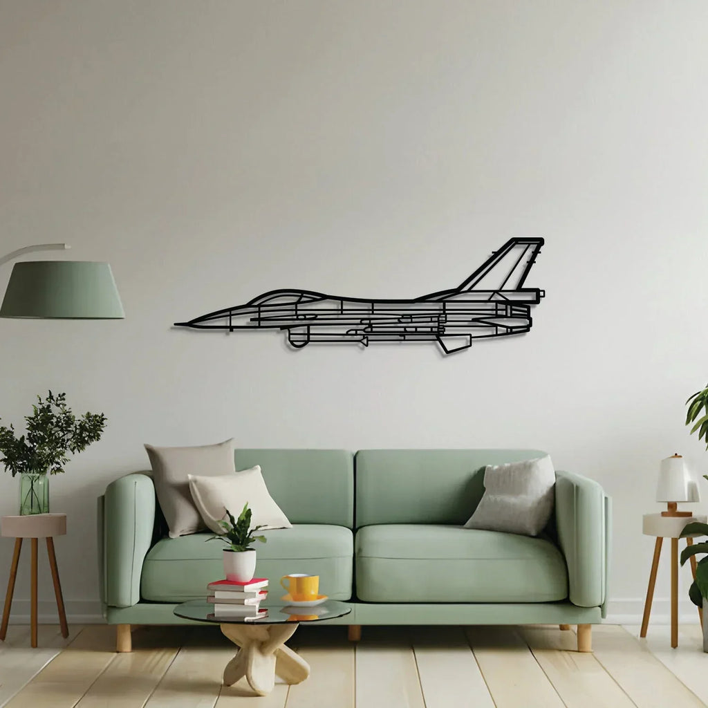 F-16a Mlu Metal Aircraft Wall Art - Ncp0561, side view - House Of Avana