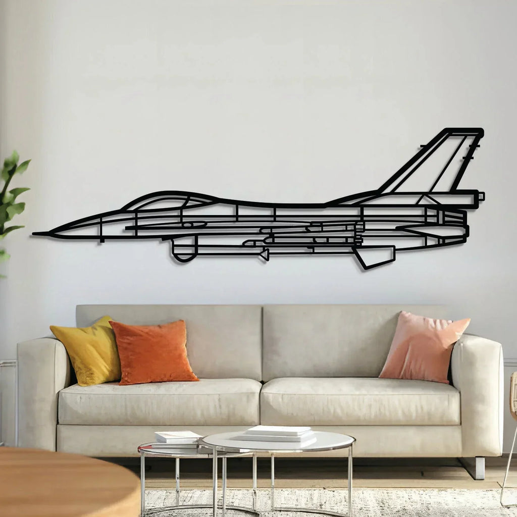 F-16a Mlu Metal Aircraft Wall Art - Ncp0561, front view - House Of Avana
