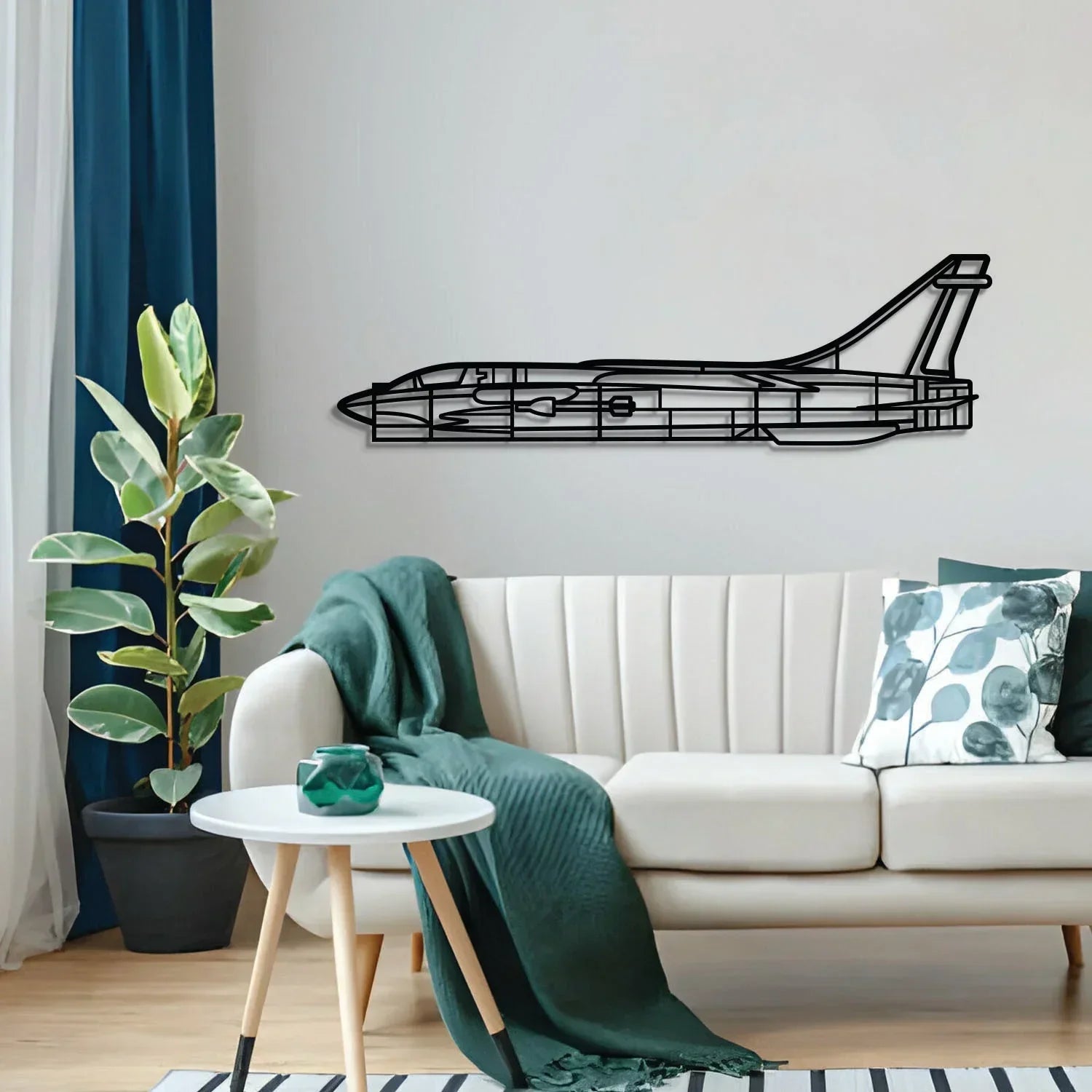 F-8 Crusader Metal Aircraft Wall Art - Ncp0559, back view - House Of Avana