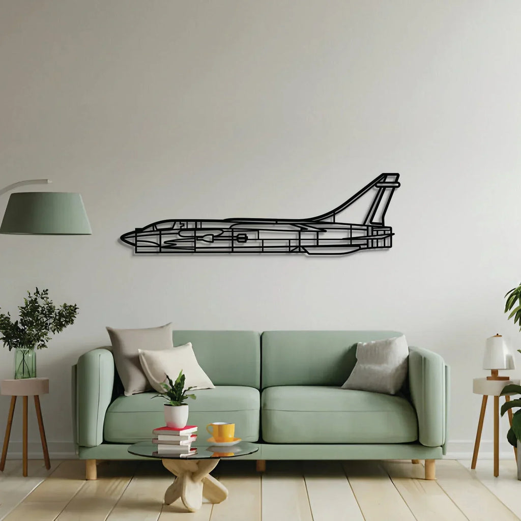 F-8 Crusader Metal Aircraft Wall Art - Ncp0559, side view - House Of Avana