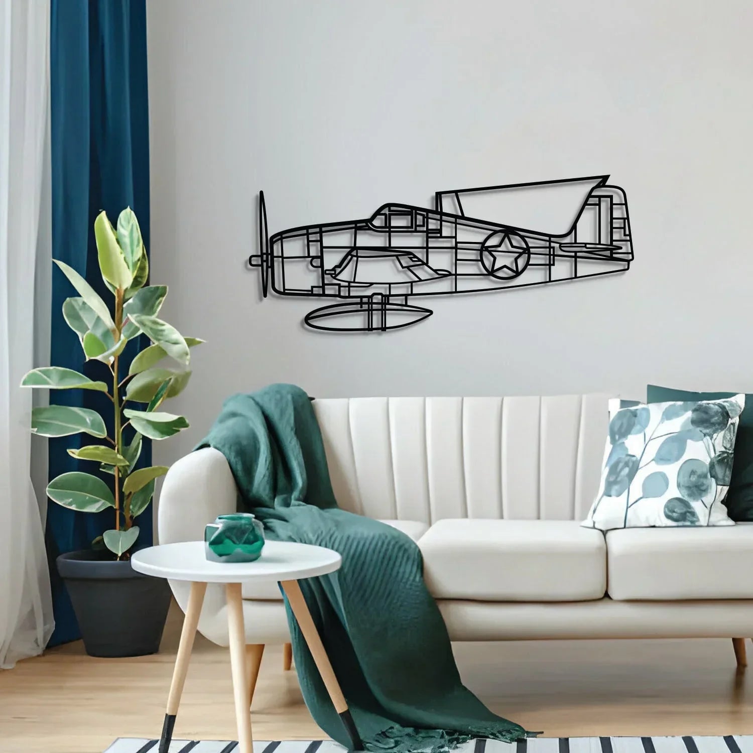 F6f-3 Hellcat Metal Aircraft Wall Art - Ncp0557, back view - House Of Avana