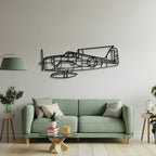 F6f-3 Hellcat Metal Aircraft Wall Art - Ncp0557, side view - House Of Avana