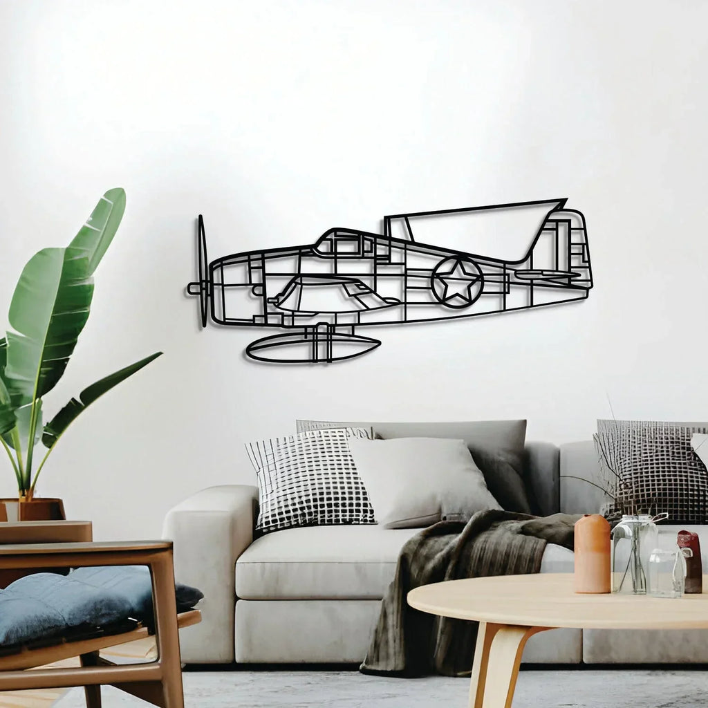 F6f-3 Hellcat Metal Aircraft Wall Art - Ncp0557, detail shot - House Of Avana