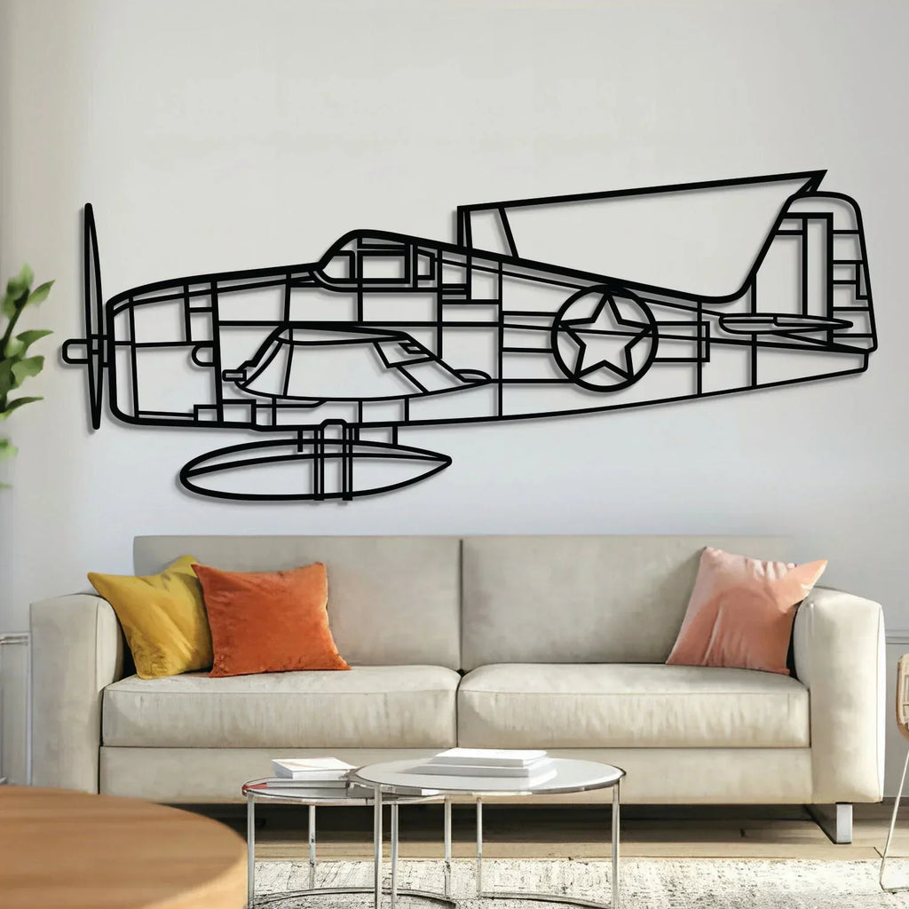 F6f-3 Hellcat Metal Aircraft Wall Art - Ncp0557, front view - House Of Avana