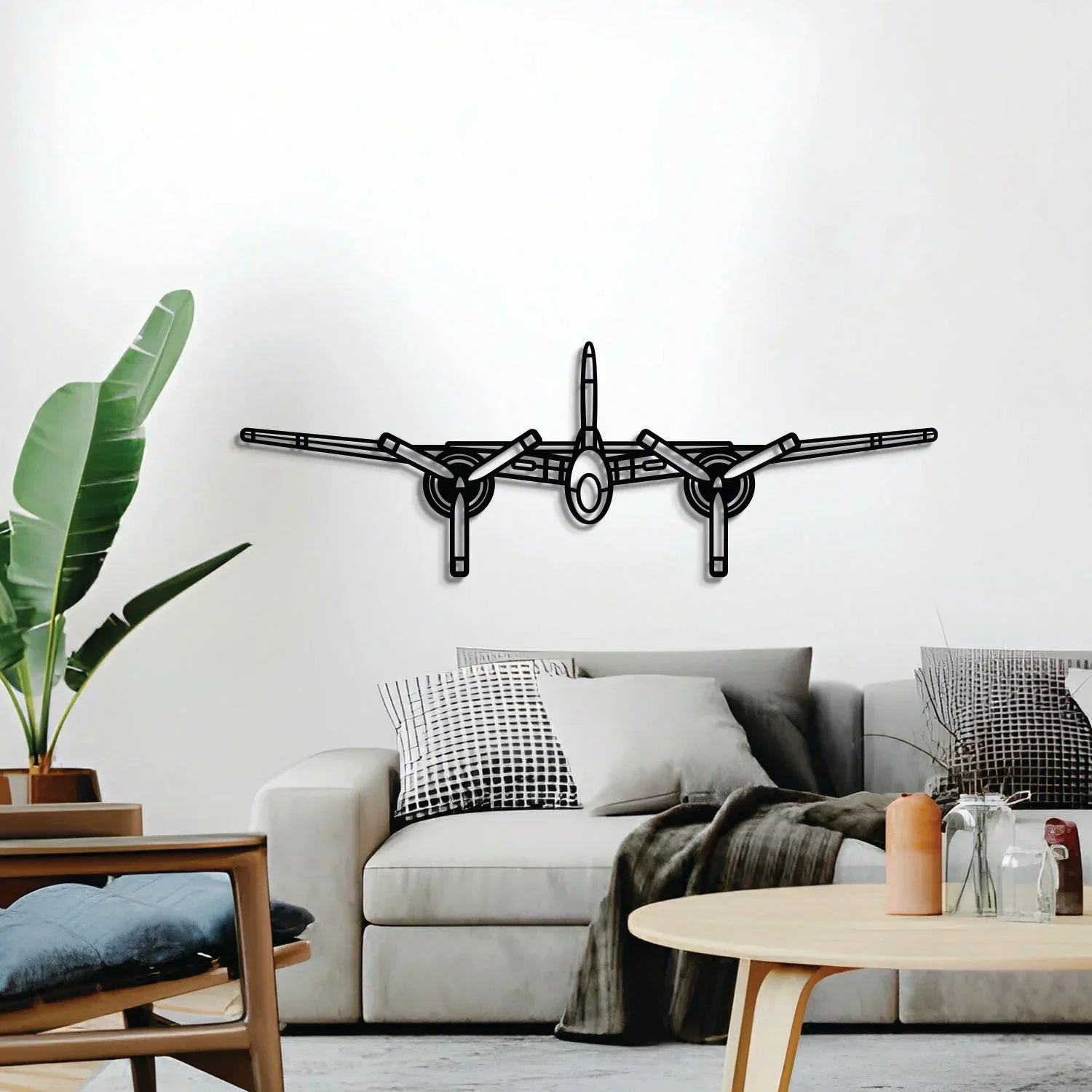 F7f Tigercat Front Metal Aircraft Wall Art - Ncp0558, back view - House Of Avana