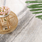 Modern Area Rug Fiesta with Artistic Waves in Beige Grey RugYourHome