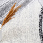 Modern Area Rug Fiesta with Artistic Waves in Grey Tones RugYourHome