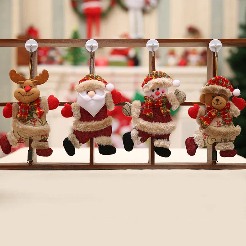 Fabric Christmas Ornaments, Dancing Snowman Deer Bear Tree Decorations - House Of Avana