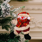 Fabric Christmas Ornaments, Dancing Snowman Deer Bear Tree Decorations - House Of Avana