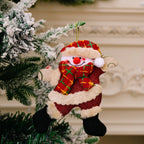 Fabric Christmas Ornaments, Dancing Snowman Deer Bear Tree Decorations - House Of Avana [[SKU:HOA-SCU-244]]