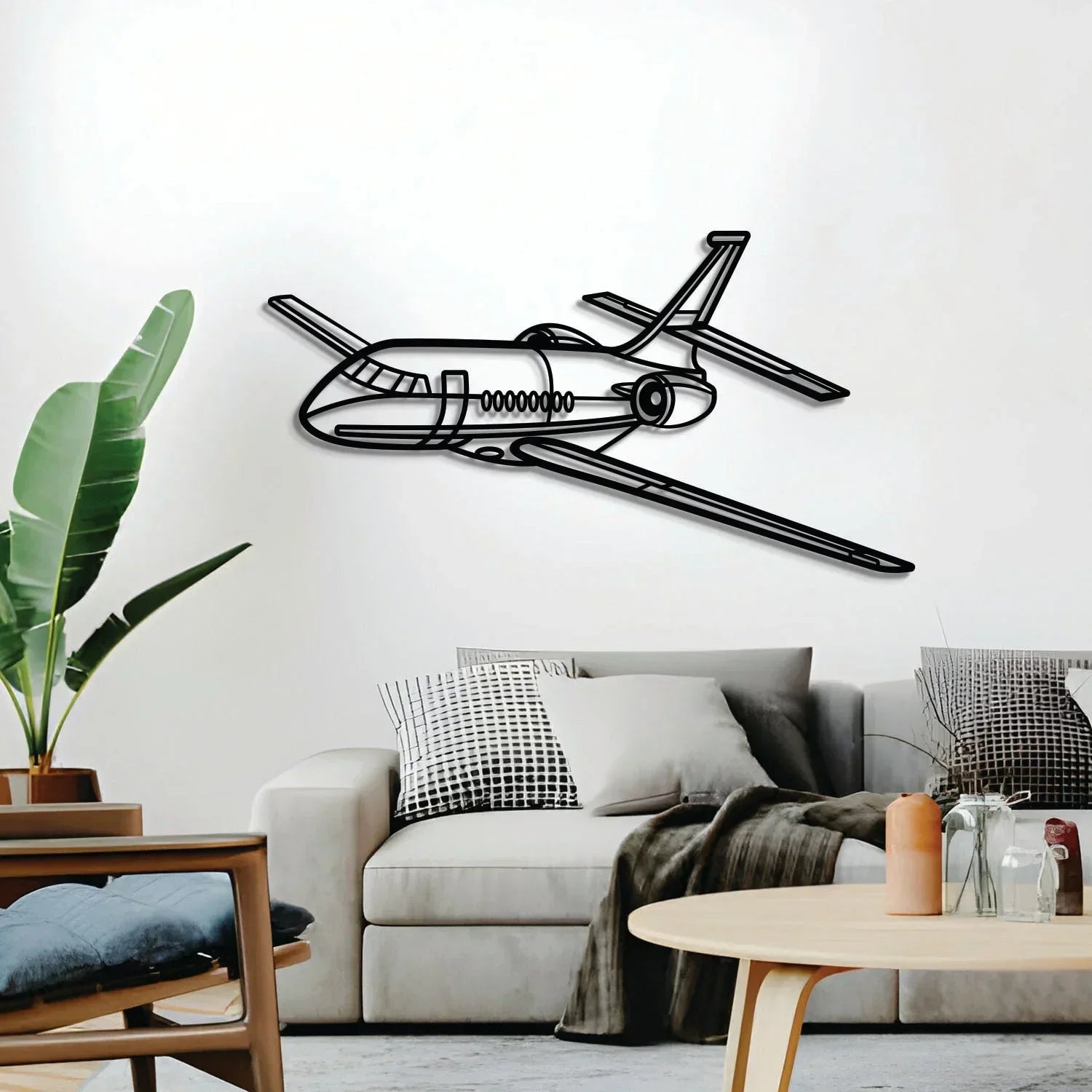 Falcon Angle Metal Aircraft Wall Art - Ncp0566, back view - House Of Avana