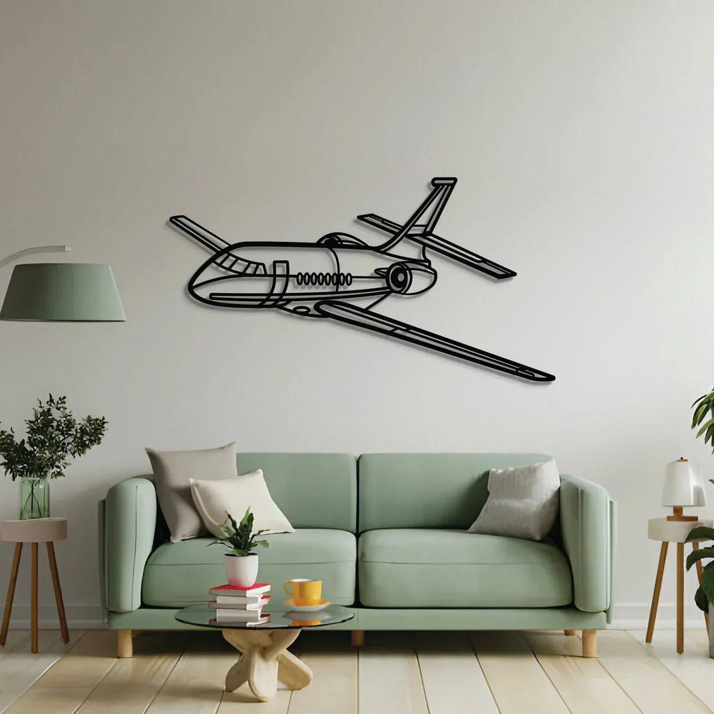 Falcon Angle Metal Aircraft Wall Art - Ncp0566, side view - House Of Avana