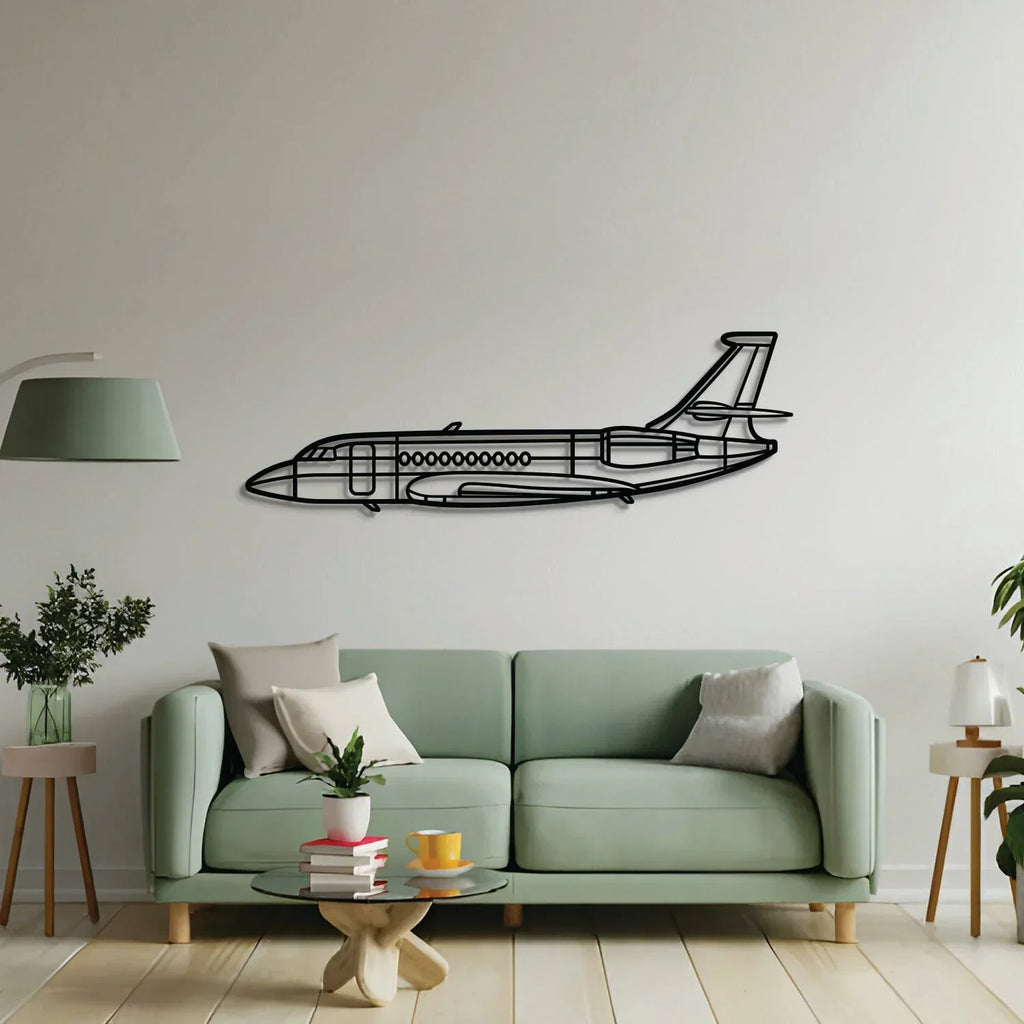 Falcon 2000ex Metal Aircraft Wall Art - Ncp0567, back view - House Of Avana