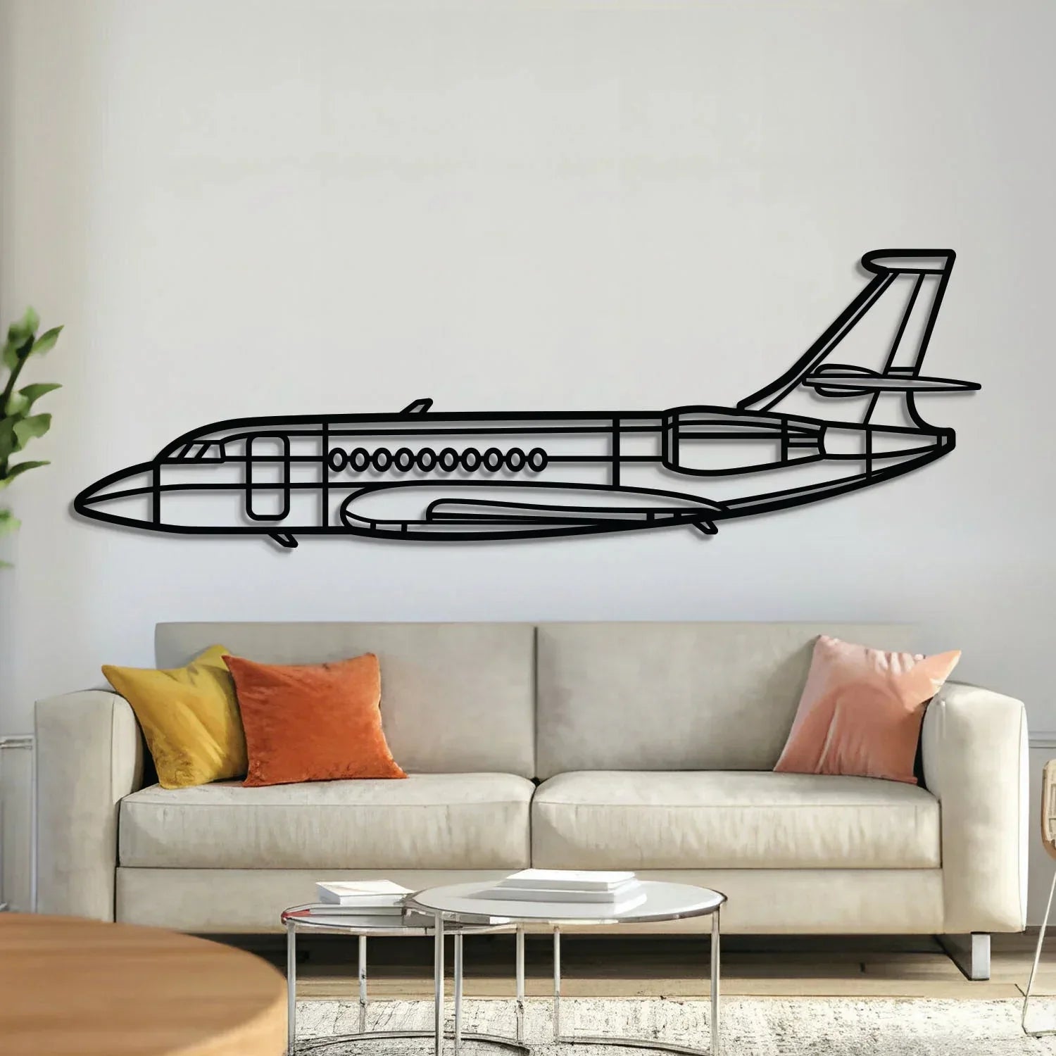 Falcon 2000ex Metal Aircraft Wall Art - Ncp0567, front view - House Of Avana