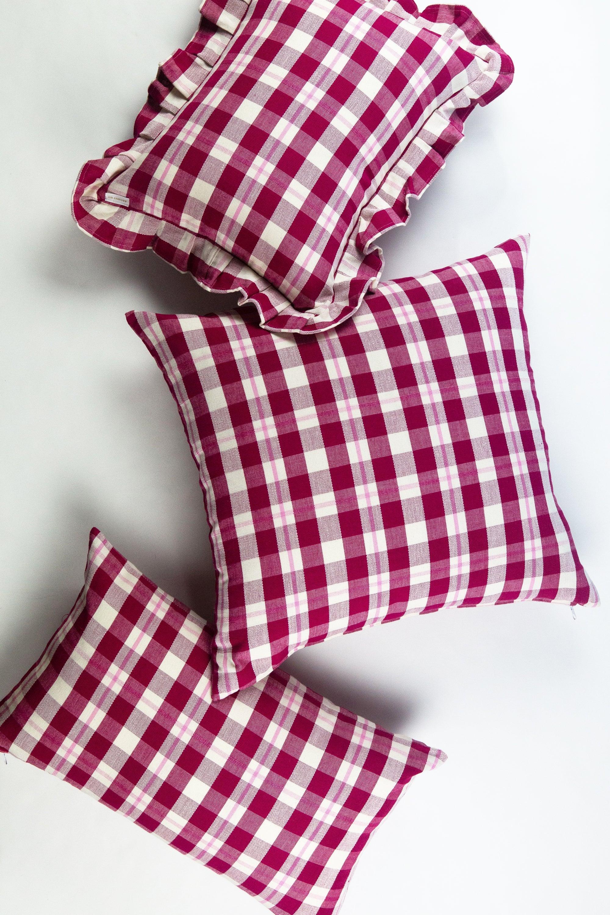 Abigail Cranberry Plaid Pillows Archive New York