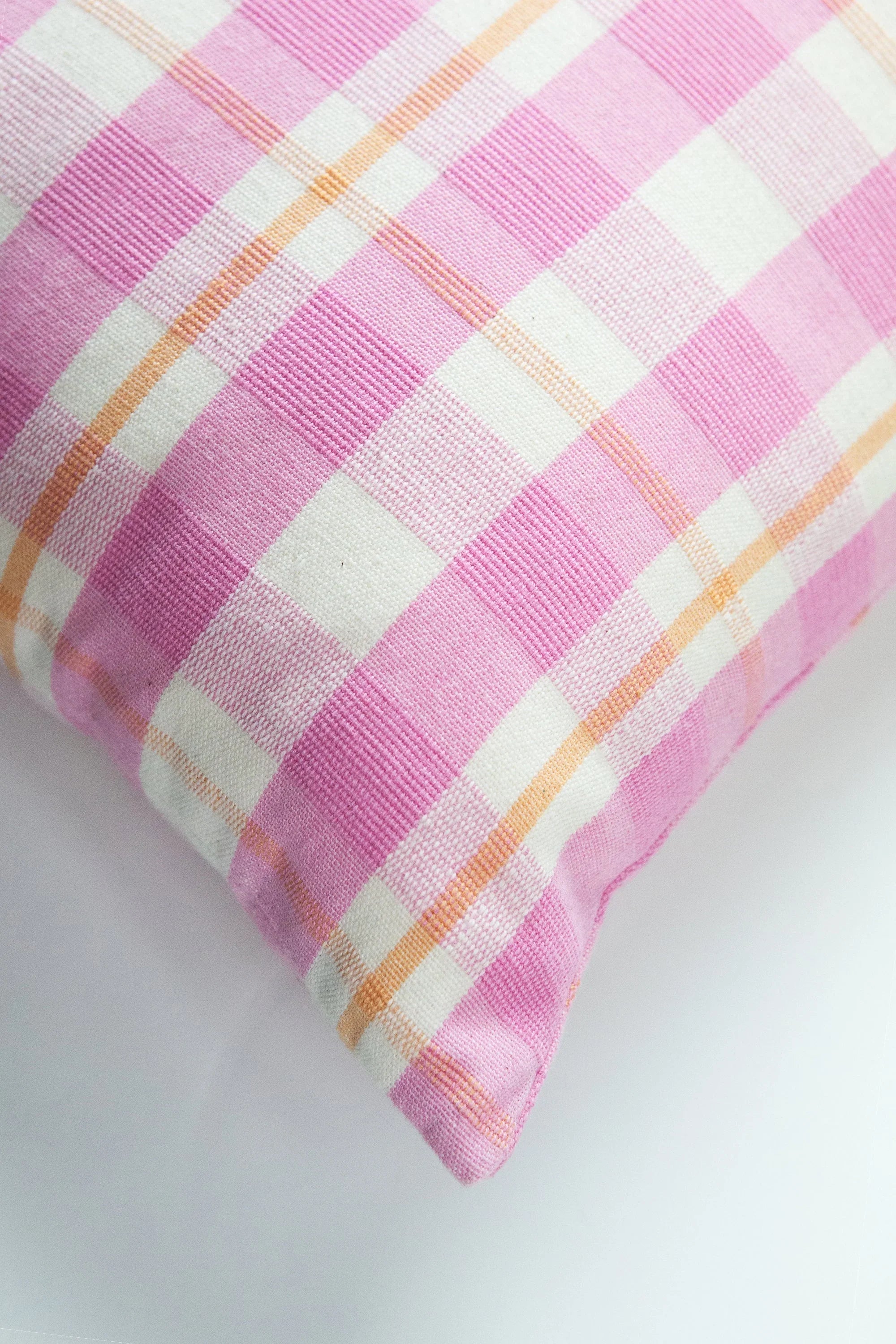 Abigail Bubblegum Pink Plaid Pillow Archive New York