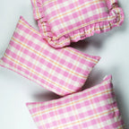 Archive NY Abigail Plaid Rectangle Pillow in Bubblegum Archive New York