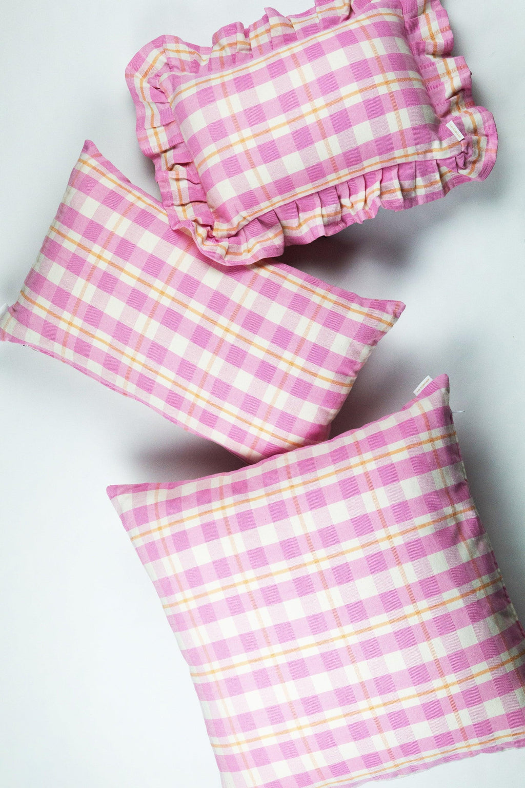 Abigail Bubblegum Pink Plaid Pillow Archive New York