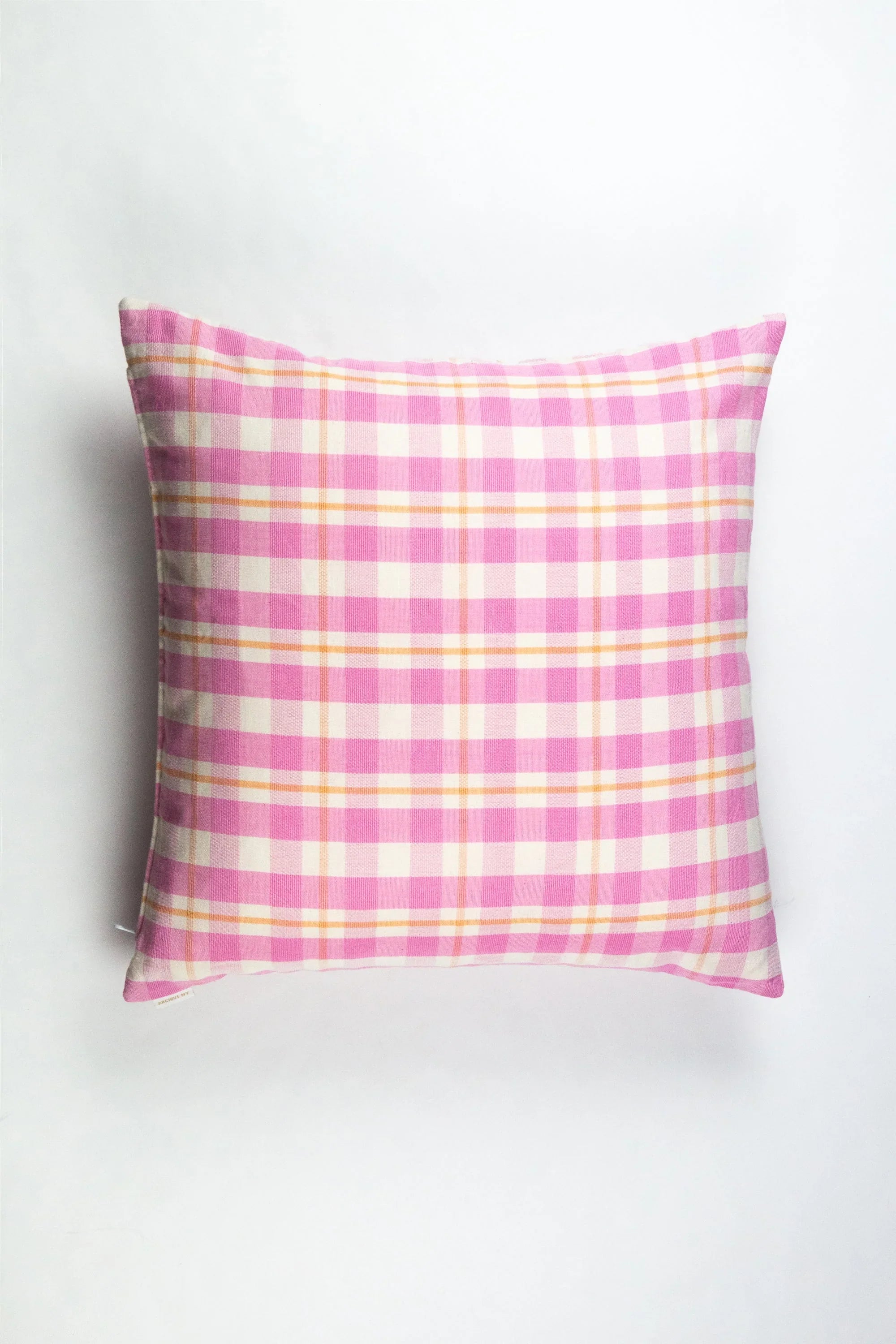 Abigail Bubblegum Pink Plaid Pillow Archive New York