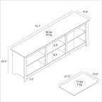 Farmhouse TV Stand in Light Travertine Wood Finish - for TVs up to 70-inch