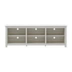 Farmhouse TV Stand in White Wood Grain Finish - for TVs up to 70-inch