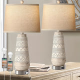 Set of 2 Farmhouse Table Lamps with Touch Control House Of Avana