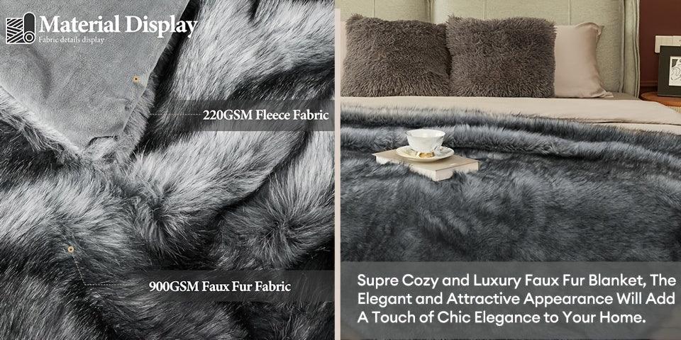 Faux Fur Blanket - Super Soft 1000gsm 60x80, product packaging - House Of Avana [[SKU:HOA-BLK-401]]