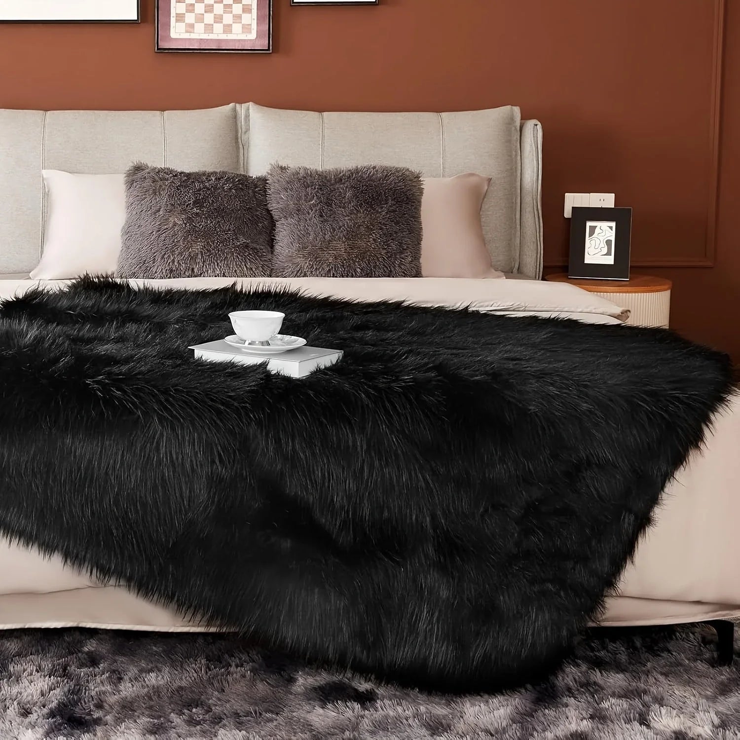Faux Fur Blanket - Super Soft 1000gsm 60x80, alternate view - House Of Avana