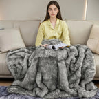 Faux Fur Blanket - Super Soft 1000gsm 60x80, top view - House Of Avana [[SKU:HOA-BLK-401]]