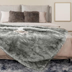 Faux Fur Blanket - Super Soft 1000gsm 60x80, angled view - House Of Avana [[SKU:HOA-BLK-401]]