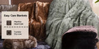 Faux Fur Blanket - Super Soft 1000gsm 60x80, angled view - House Of Avana [[SKU:HOA-BLK-401]]