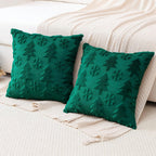 Faux Wool Christmas Tree Throw Pillow Covers, 45.72x45.72 Cm, Snowflake Design - House Of Avana