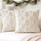 Faux Wool Christmas Tree Throw Pillow Covers, 45.72x45.72 Cm, Snowflake Design - House Of Avana [[SKU:HOA-CUS-405-A]]