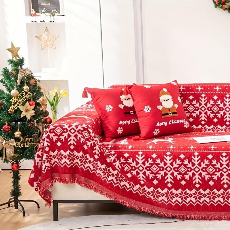 Festive Red Christmas Sofa Cover | Slipcovers for Couches (1-4 Seats) - House Of Avana